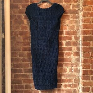 Clean Out Sale! Chevron Blue Knit Work Dress
